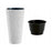 Set 2 ghivece de flori, Sandy Slim, rotunde, inalte, 39x70.8 cm, alb, Prosperplast