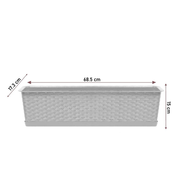 Jardiniera decorativa, antracit, 68.5x17.3x15 cm, Ratolla Case P Old
