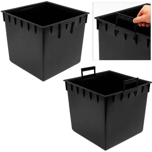 Set 2 ghivece de flori, Rato Low, imitatie ratan, patrate, 40x40x40.8 cm, maro, Prosperplast