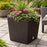 Set 2 ghivece de flori, Rato Low, imitatie ratan, patrate, 40x40x40.8 cm, maro, Prosperplast