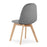 Set 4 scaune bucatarie/living, Artool, Bora, catifea gri inchis, picioare lemn natur, 44.5x54x81.5 cm