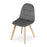 Set 4 scaune bucatarie/living, Artool, Bora, catifea gri inchis, picioare lemn natur, 44.5x54x81.5 cm