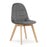 Set 4 scaune bucatarie/living, Artool, Bora, catifea gri inchis, picioare lemn natur, 44.5x54x81.5 cm
