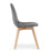 Set 4 scaune bucatarie/living, Artool, Bora, catifea gri inchis, picioare lemn natur, 44.5x54x81.5 cm