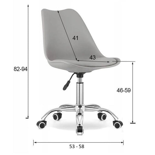 Scaun de birou, Artool, Print, rotativ, PP, alb si roz, 50x57x93.5 cm