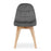 Scaun bucatarie/living, Artool, Bora, catifea gri inchis, picioare lemn natur, 44.5x54x81.5 cm