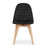 Scaun bucatarie/living, Artool, Bora, catifea neagra, picioare lemn natur, 44.5x54x81.5 cm