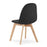 Scaun bucatarie/living, Artool, Bora, catifea neagra, picioare lemn natur, 44.5x54x81.5 cm