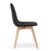 Scaun bucatarie/living, Artool, Bora, catifea neagra, picioare lemn natur, 44.5x54x81.5 cm