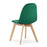 Scaun bucatarie/living, Artool, Bora, catifea verde, picioare lemn natur, 44.5x54x81.5 cm