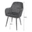 Scaun stil fotoliu bucatarie/living, Artool, Lugo, catifea bej, picioare metal negru, 57.5x56.5x86.5 cm
