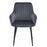 Scaun stil fotoliu bucatarie/living, Artool, Solden, catifea gri inchis, picioare metal negru, 55x45.5x83.5 cm