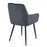 Scaun stil fotoliu bucatarie/living, Artool, Solden, catifea gri inchis, picioare metal negru, 55x45.5x83.5 cm