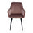 Scaun stil fotoliu bucatarie/living, Artool, Solden, catifea roz, picioare metal negru, 55x45.5x83.5 cm