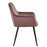 Scaun stil fotoliu bucatarie/living, Artool, Solden, catifea roz, picioare metal negru, 55x45.5x83.5 cm