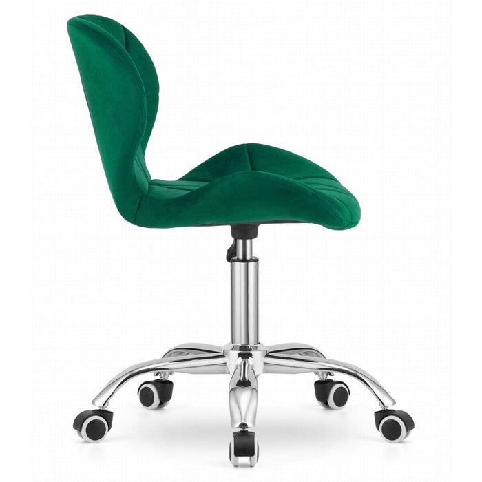 Scaun de birou, Artool, Avola, rotativ, catifea, verde, 53.5x55x72.5-86.5 cm