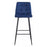 Scaun de bucatarie/bar, Artool, Arceto, catifea albastra, picioare metal negru, 43.5x32.5x104 cm