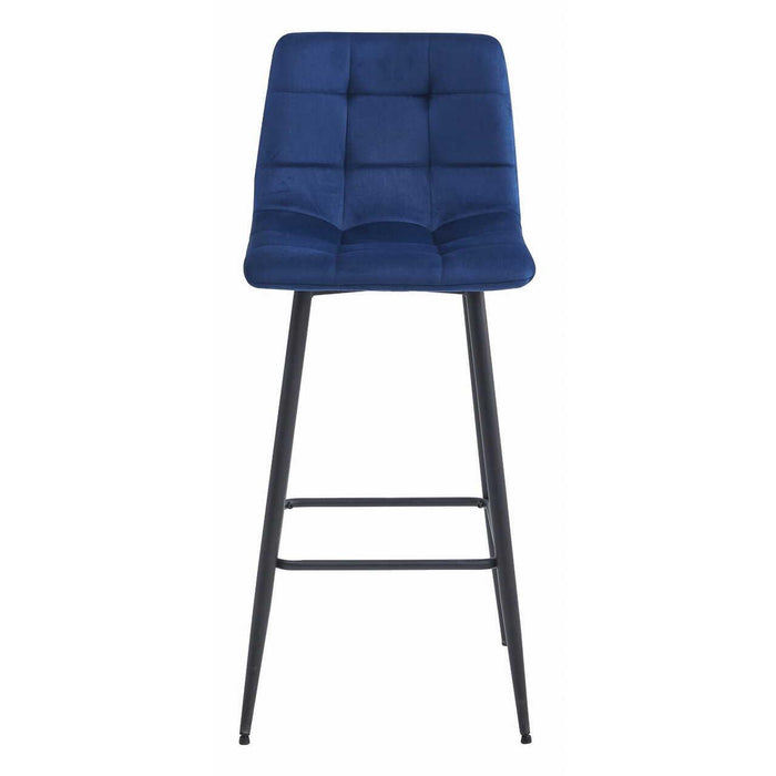 Scaun de bucatarie/bar, Artool, Arceto, catifea albastra, picioare metal negru, 43.5x32.5x104 cm