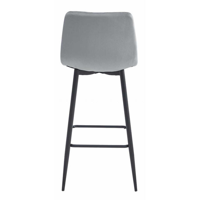 Scaun de bucatarie/bar, Artool, Arceto, catifea argintie, picioare metal negru, 43.5x32.5x104 cm