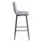 Scaun de bucatarie/bar, Artool, Arceto, catifea argintie, picioare metal negru, 43.5x32.5x104 cm