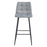 Scaun de bucatarie/bar, Artool, Arceto, catifea argintie, picioare metal negru, 43.5x32.5x104 cm