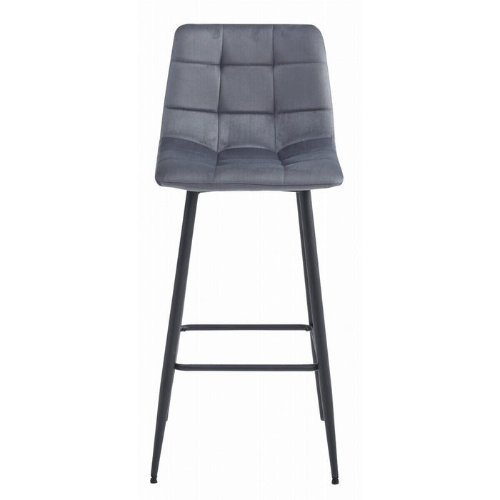 Scaun de bucatarie/bar, Artool, Arceto, catifea gri, picioare metal negru, 43.5x32.5x104 cm