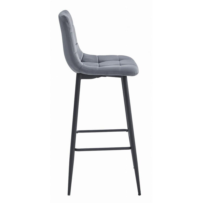 Scaun de bucatarie/bar, Artool, Arceto, catifea gri, picioare metal negru, 43.5x32.5x104 cm
