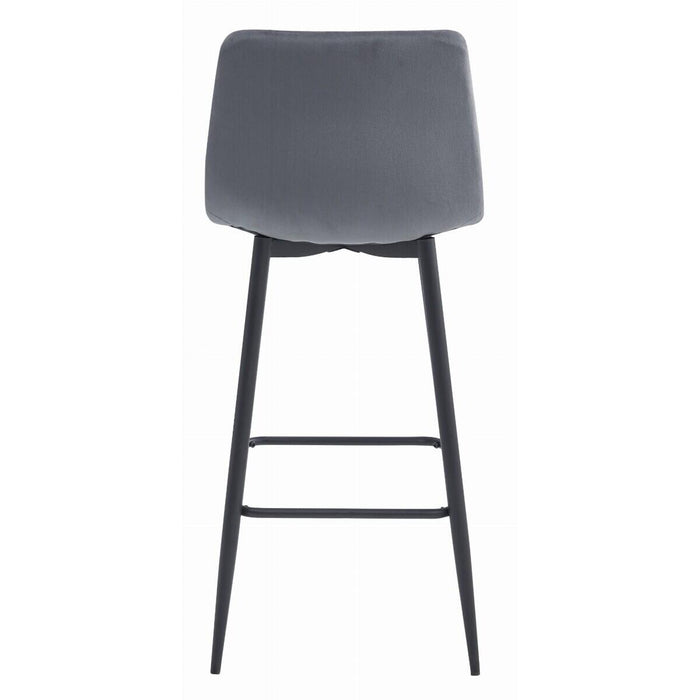 Scaun de bucatarie/bar, Artool, Arceto, catifea gri, picioare metal negru, 43.5x32.5x104 cm
