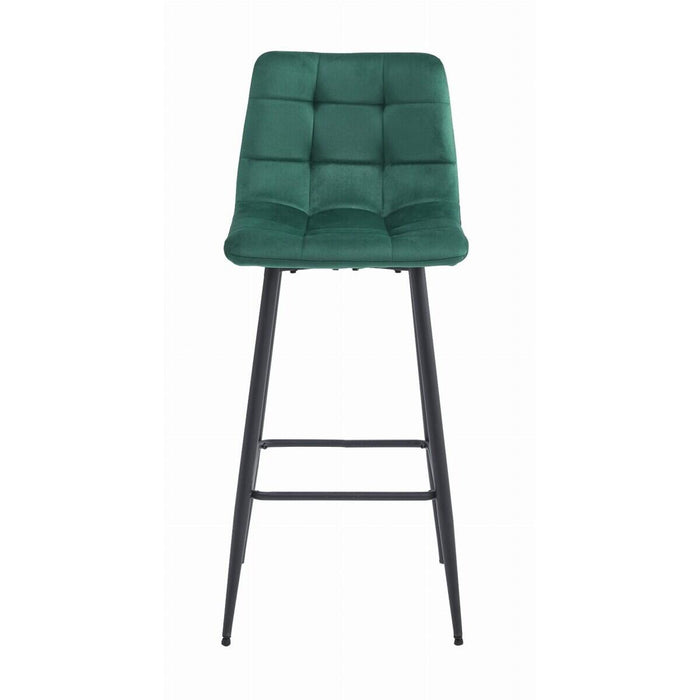 Scaun de bucatarie/bar, Artool, Arceto, catifea verde, picioare metal negru, 43.5x32.5x104 cm