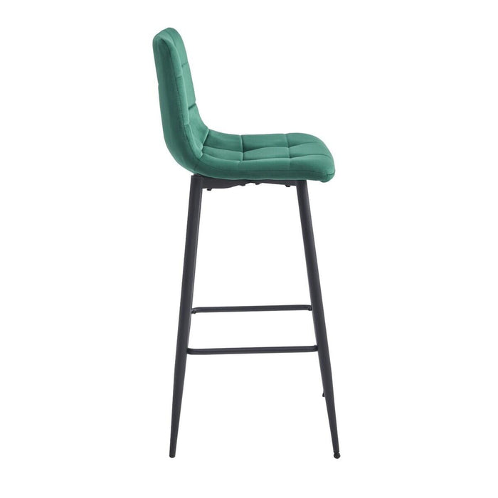 Scaun de bucatarie/bar, Artool, Arceto, catifea verde, picioare metal negru, 43.5x32.5x104 cm