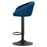 Scaun de bucatarie/bar, Artool, East, rotativ, catifea bleumarin, picior metal negru, 53x46x81-103 cm