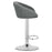 Scaun de bucatarie/bar, Artool, East, rotativ, catifea gri, picior metal argintiu, 53x46x81-103 cm