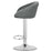Scaun de bucatarie/bar, Artool, East, rotativ, catifea gri, picior metal argintiu, 53x46x81-103 cm