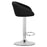 Scaun de bucatarie/bar, Artool, East, rotativ, catifea neagra, picior metal argintiu, 53x46x81-103 cm