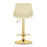 Scaun de bucatarie/bar, Artool, Kast, rotativ, catifea bej, picior metal auriu, 45.5x49x85-105 cm