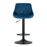 Scaun de bucatarie/bar, Artool, Kast, rotativ, catifea bleumarin, picior metal negru, 45.5x49x85-105 cm