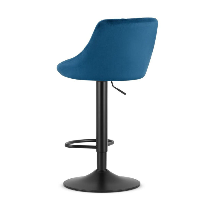 Scaun de bucatarie/bar, Artool, Kast, rotativ, catifea bleumarin, picior metal negru, 45.5x49x85-105 cm