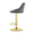 Scaun de bucatarie/bar, Artool, Kast, rotativ, catifea gri, picior metal auriu, 45.5x49x85-105 cm