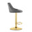 Scaun de bucatarie/bar, Artool, Kast, rotativ, catifea gri, picior metal auriu, 45.5x49x85-105 cm