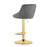 Scaun de bucatarie/bar, Artool, Kast, rotativ, catifea gri, picior metal auriu, 45.5x49x85-105 cm