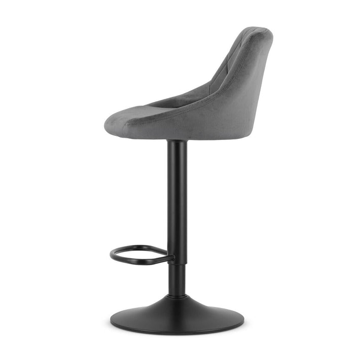 Scaun de bucatarie/bar, Artool, Kast, rotativ, catifea gri, picior metal negru, 45.5x49x85-105 cm