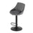 Scaun de bucatarie/bar, Artool, Kast, rotativ, catifea gri, picior metal negru, 45.5x49x85-105 cm