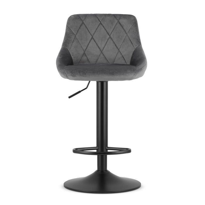 Scaun de bucatarie/bar, Artool, Kast, rotativ, catifea gri, picior metal negru, 45.5x49x85-105 cm