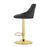 Scaun de bucatarie/bar, Artool, Kast, rotativ, catifea neagra, picior metal auriu, 45.5x49x85-105 cm