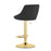 Scaun de bucatarie/bar, Artool, Kast, rotativ, catifea neagra, picior metal auriu, 45.5x49x85-105 cm
