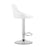 Scaun de bucatarie/bar, Artool, Kast, rotativ, piele ecologica alba, picior metal argintiu, 45.5x48.5x85-105 cm