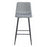 Scaun de bucatarie/bar, Artool, Pozza, catifea argintie, picioare metal negru, 43x35x104 cm