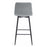 Scaun de bucatarie/bar, Artool, Pozza, catifea argintie, picioare metal negru, 43x35x104 cm
