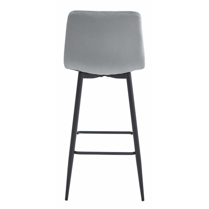 Scaun de bucatarie/bar, Artool, Pozza, catifea argintie, picioare metal negru, 43x35x104 cm