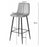 Scaun de bucatarie/bar, Artool, Pozza, catifea argintie, picioare metal negru, 43x35x104 cm
